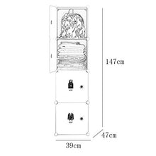 Locker 4 Strati Armadio Organizzatore di Plastica 4 Porte Gitter Scaffali Abbigliamento Home Camera Dormitorio Verde 39X47X147CM MUMUJIN