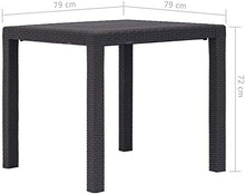 Tomaino Tavolo e sedie da Giardino in plastica Antracite