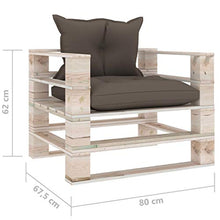 vidaXL Divano da Giardino in Pallet con Cuscini Talpa in Legno di Pino