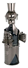 Brubaker- Porta bottiglia con scultura in metallo, ideale come regalo.