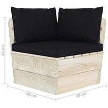 vidaXL Divano da Giardino a 4 Posti su Pallet con Cuscini Legno Abete