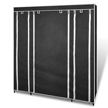 FZYHFA - Armadio guardaroba in tessuto, 45 x 150 x 176 cm, colore: Nero