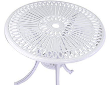 giordano shop Set Tavolo e 2 Sedie da Giardino in Alluminio Siracusa Bianco