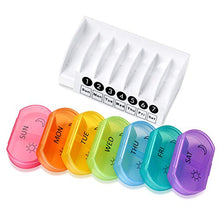 FAMKIT Portatile 7 Giorni Pill Box Mini Pillole Organizzatore Settimanale AM/PM Rainbow Medicine Container Planner Box