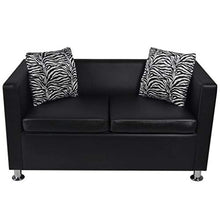FAMIROSA Set Divani a 3 e a 2 Posti in Similpelle Nero
