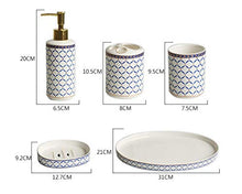 JTKDL Bagno A Sei Pezzi, Set di Accessori da Bagno Set da Bagno Set da Toeletta in Ceramica 6 Set di Portaspazzolino