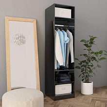 Tidyard Armadio Nero Lucido 50x50x200 cm in Truciolato