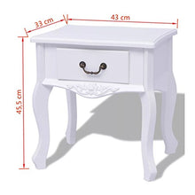 Tidyard Comodino Bianco 2 Pezzi, Comodino Elegante Moderno con 1 Cassetto, 43x33x45,5 cm