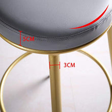 GYPPG Modern Faux Leather Bar Stool - Arc Gold Iron Backrest - 5cm Thicken Upholstered - for Leisure Pub,Counter,Kitchen,Max Load 440 Ib