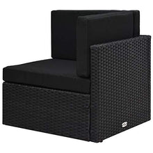 Divano-divano modulare in polyrattan nero