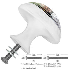 4 pcs White Cabinet Knobs for Kitchen Cabinets Bedroom Wardrobe Dresser Drawers Four Seasons Tree