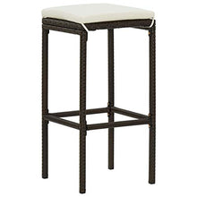 vidaXL Set da Bar da Giardino 4 pz con Cuscini in Polyrattan Marrone