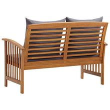 FAMIROSA Panca da Giardino con Cuscini 119 cm in Massello Acacia-0261