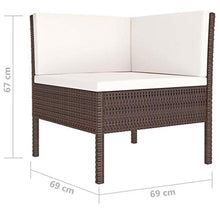 SKM Set Divani da Giardino 6 pz con Cuscini in Polyrattan Marrone (40kg)