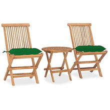 vidaXL Set da Pranzo Giardino Pieghevole 3 pz Cuscino Massello di Teak