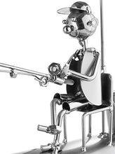 BRUBAKER Portabottiglie dal design"Angler con ombrello"- Con biglietto di auguri