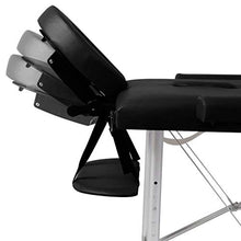 Portatile professionale pieghevole lettino da massaggio,Lettino da massaggio con struttura in alluminio, pieghevole 2 zone nero