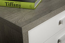 Comodino Linea Mi Piace Rovere Gessato 2 cassetti Bianchi Lucidi