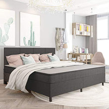 SKM Letto a Molle Grigio Scuro in Tessuto 200x200 cm (95.2kg)