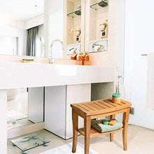 HYYDP Bagno Sgabello Sgabelli da Bagno Spessi sgabelli da Bagno Impermeabili in Legno massello di bambù Scarpe Vecchia Sedia da Bagno Elementi Essenziali Be Applicable Compatible for Anziani (Colore: