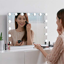 Specchio Cosmetico con Luci A LED,Specchio Cosmetico per Trucco con 15 Lampadine A LED E 3 Luci Dimmerabili,Controllo Touch,Bianco