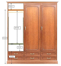 Made in Italy Armadio 3 Ante 6 cassetti modulare