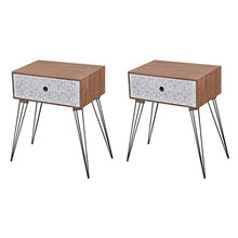 SKM Comodini con Cassetto 2 pz Marrone