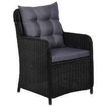 SKM Set da Pranzo da Giardino 9 pz in Polyrattan Nero (132.5kg)