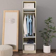 FAMIROSA Armadio Bianco e Rovere Sonoma 50x50x200 cm in Truciolato