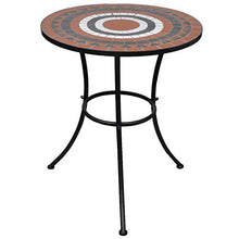 FAMIROSA Tavolo da Bistrot Terracotta e Bianco 60 cm a Mosaico