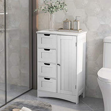 Q-HL Comodino Mobile da Bagno per Mobile da Bagno con 4 Cassetti E 1 Porta dell'Armadio per Soggiorno Cucina Cucina - Bianco