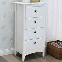 JGONas Cassettiera bianca con 4 guide per cassetti, moderna, elegante e facile da usare, per armadi, soggiorno, camera dei bambini, corridoio, bianco