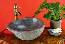 Kinaree - Lavabo in pietra di fiume fatta a mano, 40 cm