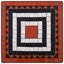 FAMIROSA Tavolino Bistrot con Mosaico Terracotta e Bianco 60 cm Ceramica