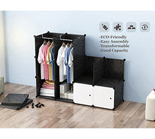 JOISCOPE Guardaroba, Armadio Portatile per Camera da Letto, Scatola di immagazzinaggio, Armadio componibile in plastica con pensili, Bianco e Nero(16 cubi)