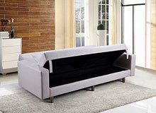 Bagno Italia Divano Letto con vano Contenitore Bianco Nero Marrone Ecopelle o Microfibra Modello Iris I - Arredi Casa