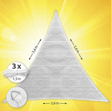 Windhager 10975 Tenda a vela Patio (3,6 x 3,6 x 3,6 m), bianco