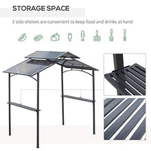 Gazebo da Giardino per Barbecue 240x150x250 cm con Tettuccio in Policarbonato Nero