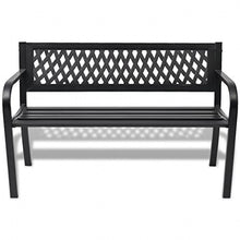 Tidyard Panchina da Giardino panchina da Esterno 118 cm in Acciaio Nera