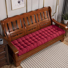 Cuscino per panca a 2 3 posti, per interni ed esterni, in cotone, rettangolare, per panca da giardino (120 x 48 cm, rosso)