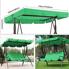 Set di federe per cuscino per sedia a dondolo e sedia da giardino, impermeabile, per 3 posti, per patio e altalena (solo cover2)