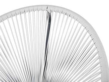 Beliani Set da Esterno Tavolino e 2 Sedie Bianco Rattan Sintetico Moderno Acapulco