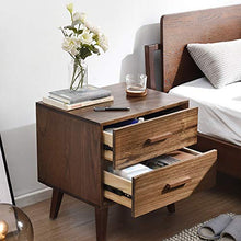 WALNUTA Comodino Nordico in Legno massello Comodino Color Noce, Comodino Semplice Armadio da Camera da Letto