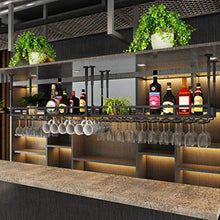 zxcvb Porta Bicchiere da Vino Iron Art 2 Livelli - Portabottiglie con Supporto in Vetro Supporto Regolabile da Banco Multifunzione in Altezza per Soffitto Portabottiglie da Vino