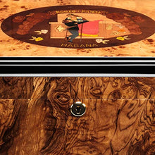 YCDJCS Umidificatori Humidor Cigar Box Cigar Box di stoccaggio con l'igrometro e umidificatore a Doppio Strato Grande capacità di Legno di Pino Foderato Cigar Humidor Regalo