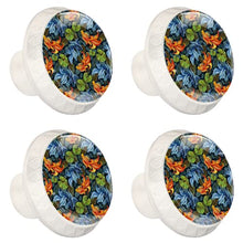 Maniglie per cassetti Manopole per cassetti Manopole rotonde Confezione da 4 per armadietto, cassetti, cassettiere, cassettiere ecc - WatercolAsian Goldfishes