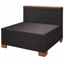 Tidyard Divani da Giardino, Set di mobili da Giardino Set 16 pz in Polirattan e WPC Nero