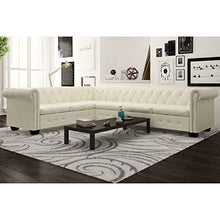 SENLUOWX Divano angolare, 6 posti Chesterfield pelle artificiale Bianco.Questo Divano ha Design Classico e Elegante,anche Perfetto Comfort - Arredi Casa