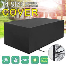 æ— Copertura per mobili da giardino, tessuto Oxford 210D, copertura per mobili da giardino, resistente impermeabile, anti-UV, antivento, colore: nero