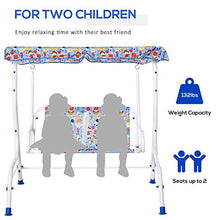 giordano shop Dondolo 2 Posti per Bambini 110x70x110 cm in Metallo e Poliestere Blu